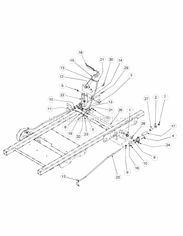 Brake Assembly Diagram and Parts List for M72-KW 53BB5GFZ750 Cub Cadet Sprayer
